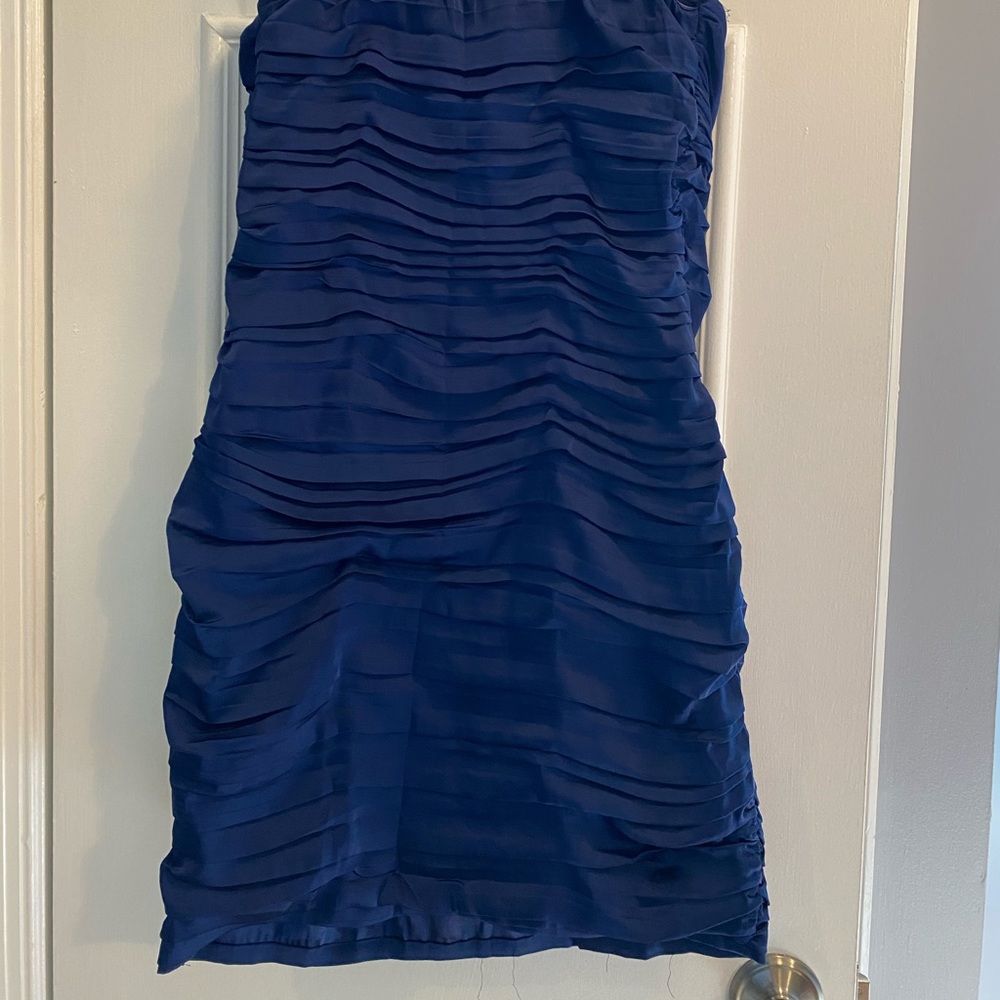 Blue Ruched EXPRESS Dress - Picture 3 of 7